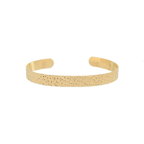 Bracelete Texturizado Prata e Ouro Folheado