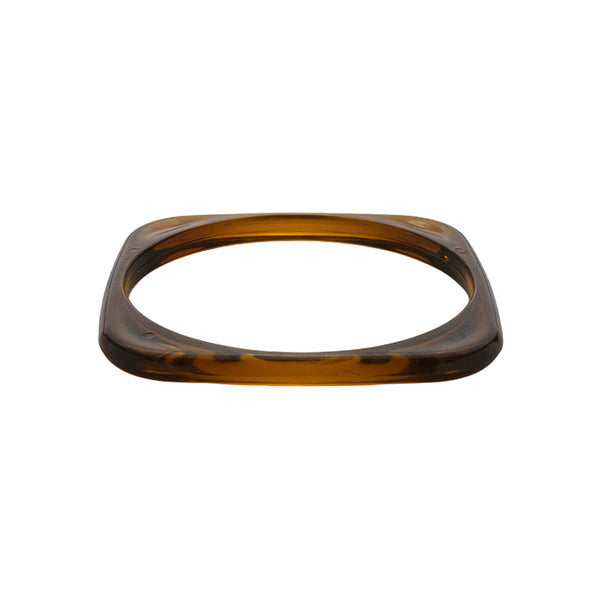 Bracelete acrílico marrom formato quadrado