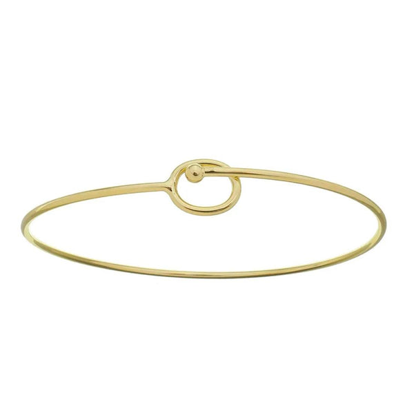 Bracelete liso com detalhe transpassado folheado