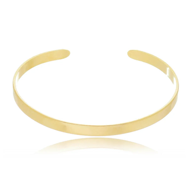 Bracelete liso folheado em ouro 18k
