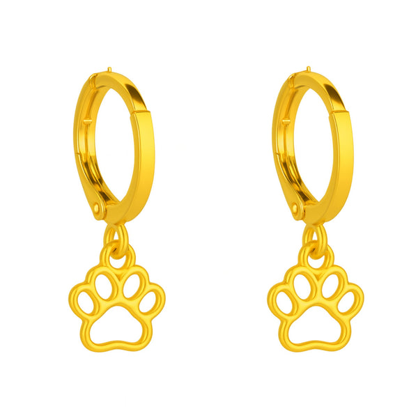 Brinco de patinha pendurada vazada folheado em ouro 18K