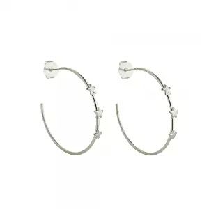 Brinco argola estrelas folheado