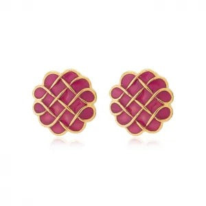 Brinco de resina roxo wafle folheado