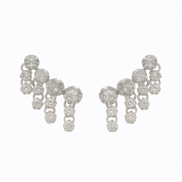 Brinco ear cuff folheado com zircônia