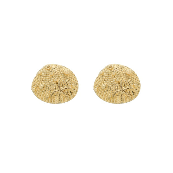 Brinco de  Concha do Mar dourado e prata folheado