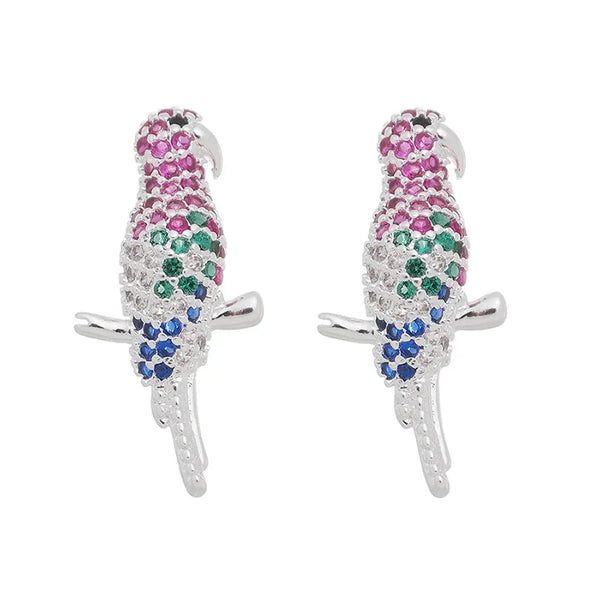 Brinco papagaio folheado em prata