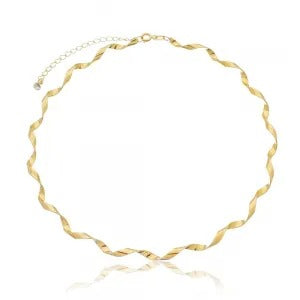 Choker aro em  espiral folheada