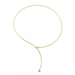 Choker aro gravata com zircônia  na ponta folheada