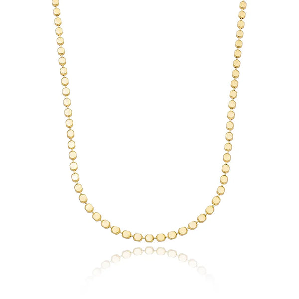 Choker bolinhas achatadas folheado em ouro 18K