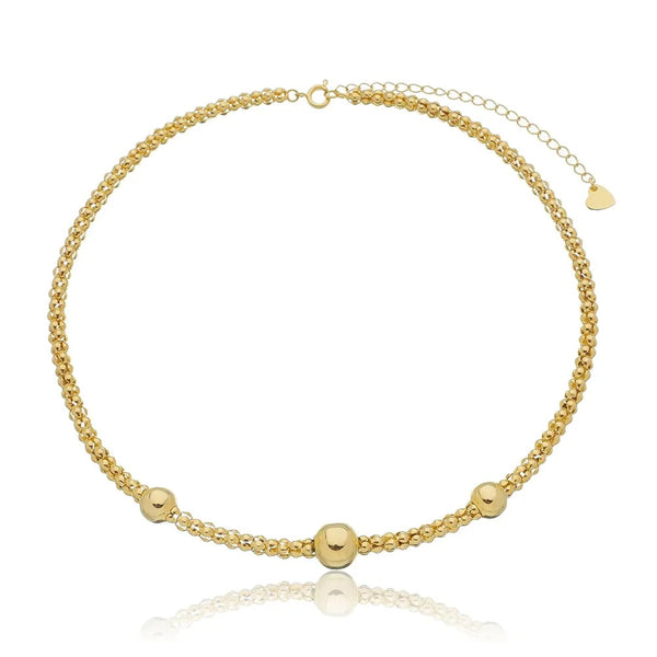 Choker com bolas folheada