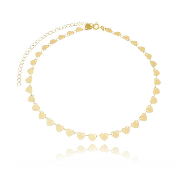Choker corações folheado
