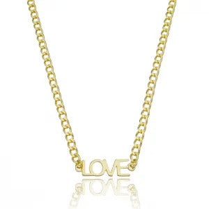 Choker corrente Love folheada