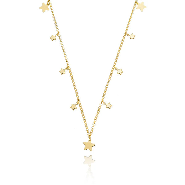 Colar estrelas folheado em ouro 18K