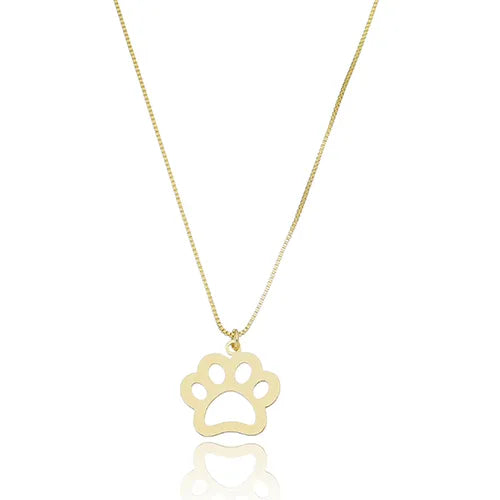Colar pingente patinha vazada folheado em ouro 18K
