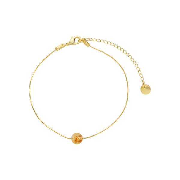 Pulseira veneziana com uma pedra de citrino ao meio