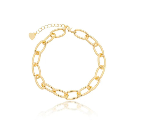 Pulseira elos vazados folheada