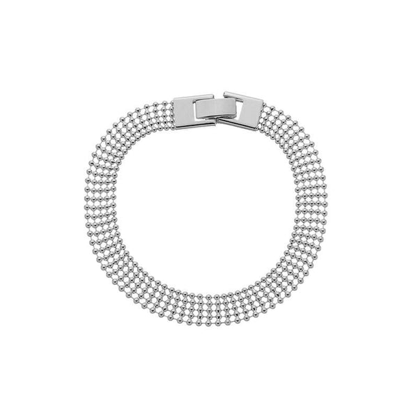 Pulseira Lisa de bolinha prata e ouro Folheado